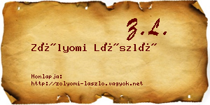 Zólyomi László névjegykártya